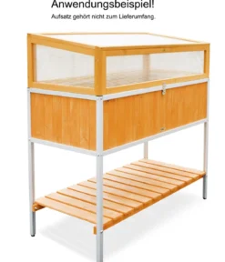Habau Holz-Hochbeet mit Aluminiumrahmen, ca. B115/H89/T53,5 cm