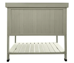 Habau Holz-Pflanztisch mit Unterschrank und Ablage, grau, ca. B98/H97,5/T48 cm