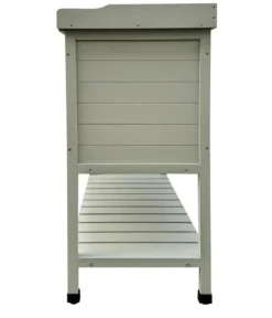 Habau Holz-Pflanztisch mit Unterschrank und Ablage, grau, ca. B98/H97,5/T48 cm