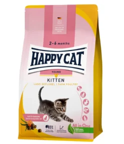 Happy Cat Trockenfutter für Katzen Young Kitten, Land-Geflügel