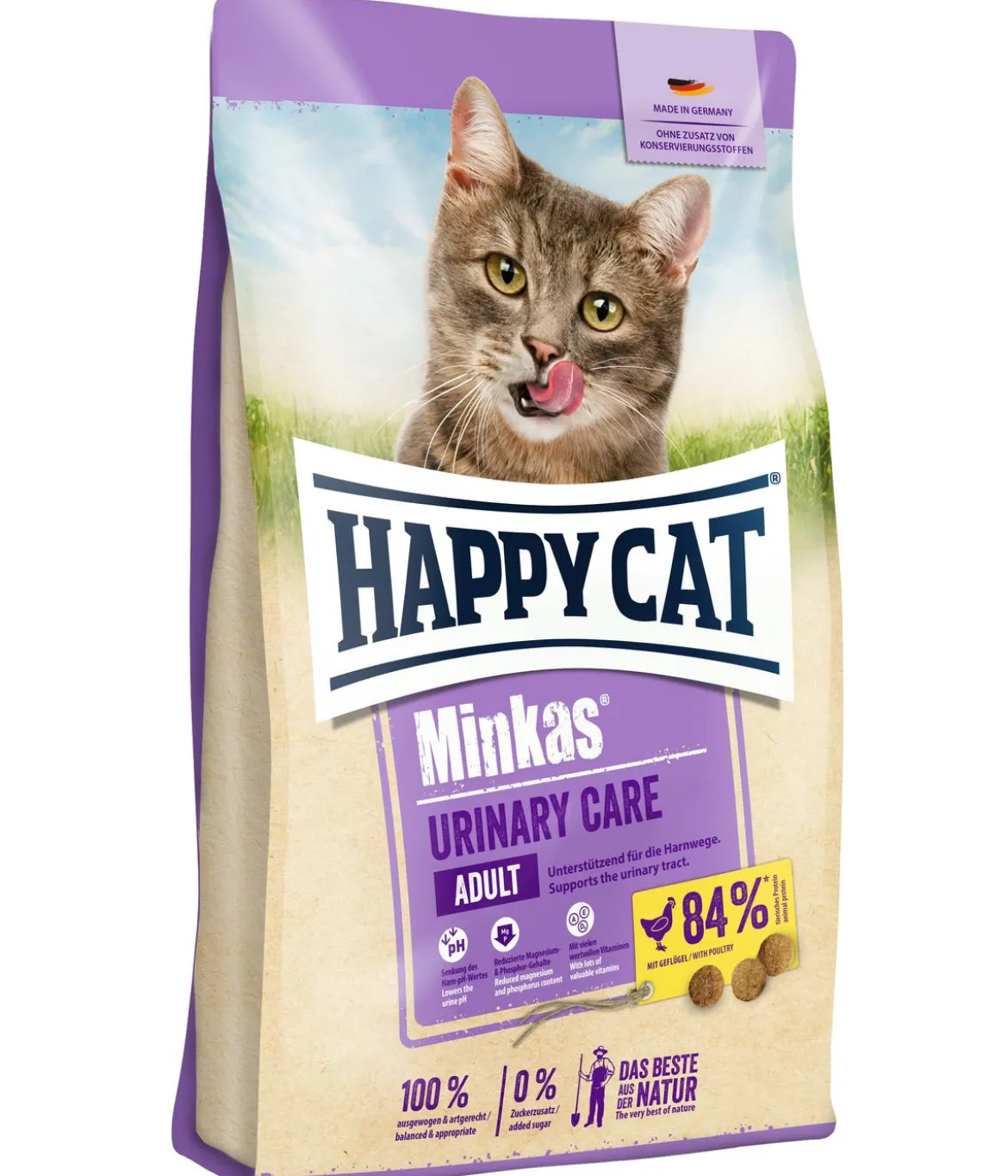 Happy Cat Trockenfutter für Katzen Minkas Urinary Care, Geflügel, 10 kg