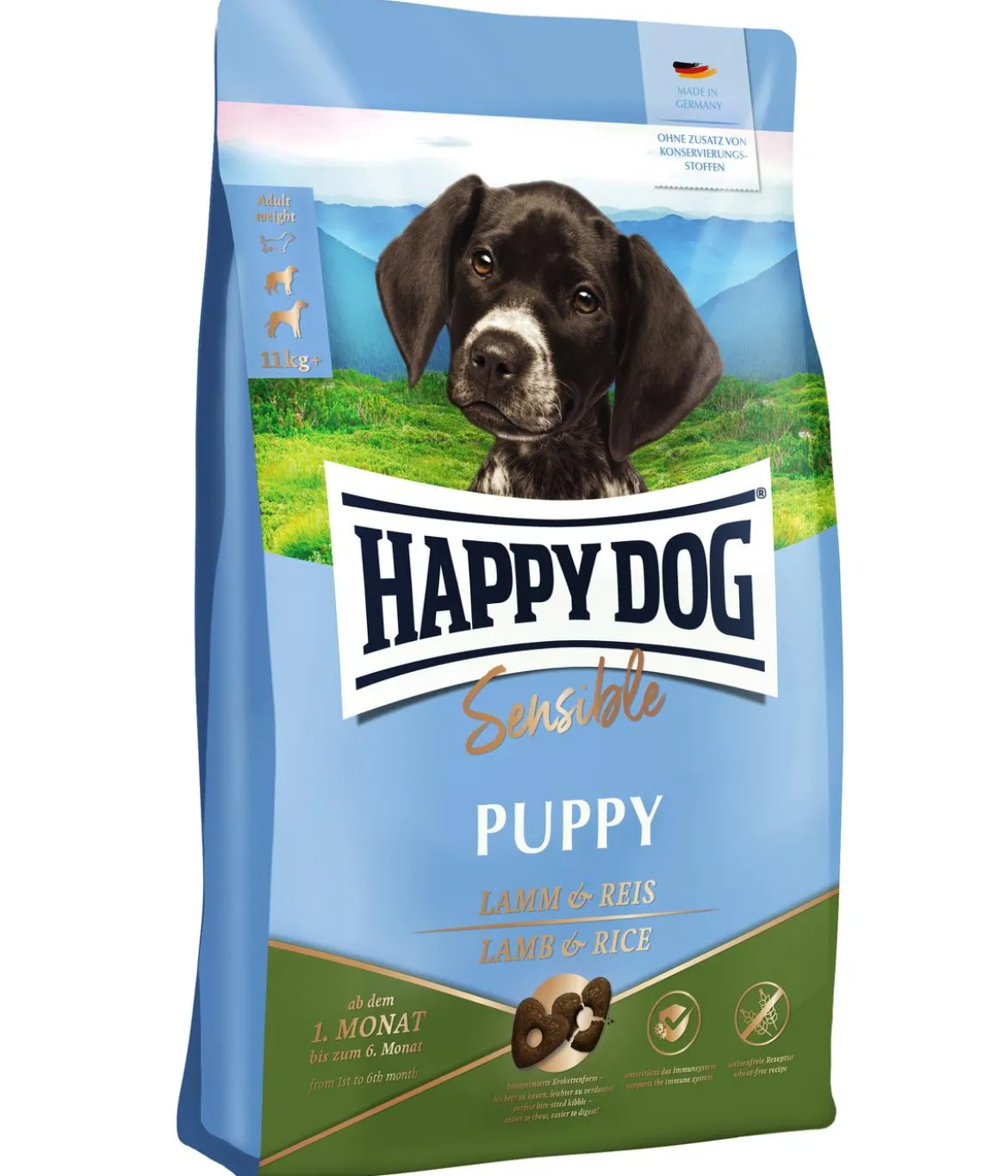 Happy Dog Trockenfutter für Hunde Sensible Puppy, Lamm & Reis