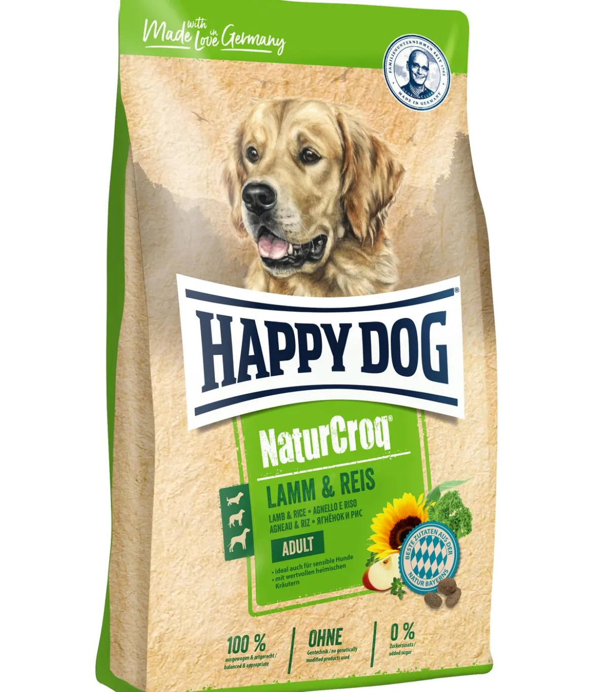 Happy Dog Trockenfutter für Hunde NaturCroq, Lamm & Reis