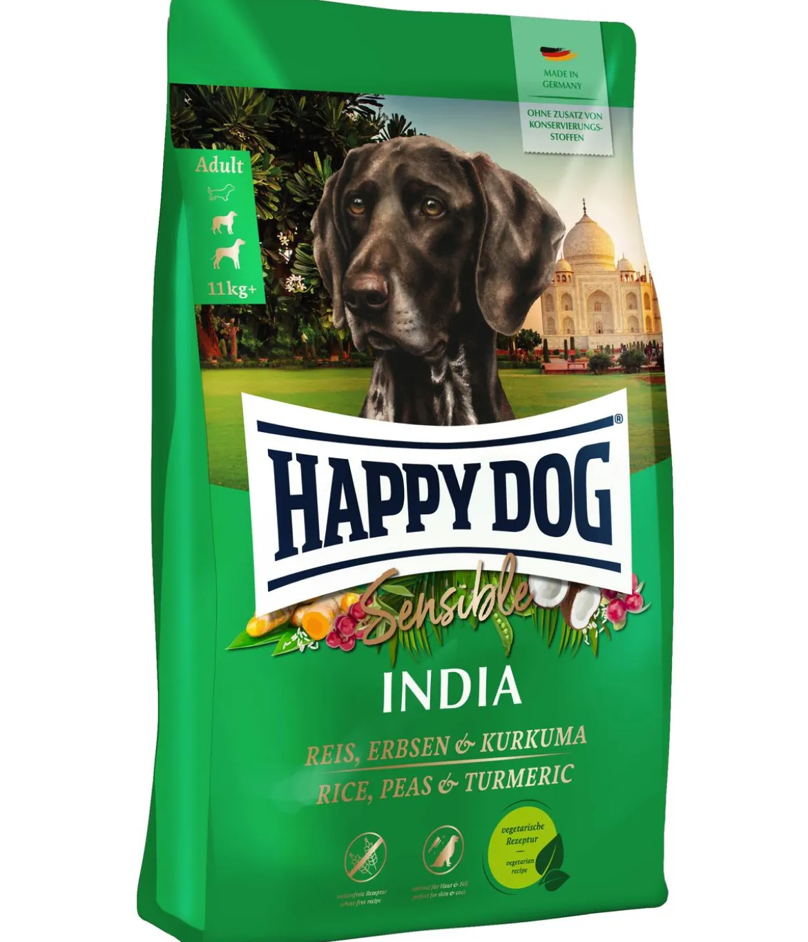 Happy Dog Trockenfutter für Hunde Supreme Sensible India, Reis & Erbsen