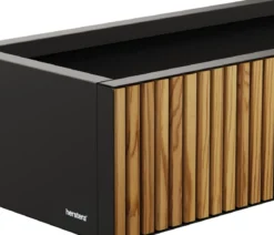 Herstera Metall-Pflanzkasten Deco Planter Xic LED, rechteckig, schwarz/natur