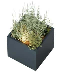 Herstera Metall-Pflanzkasten Cube LED, quadratisch, anthrazit
