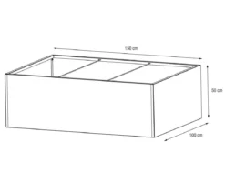 Herstera Metall-Pflanzkasten Cube Edge LED, rechteckig, anthrazit, ca. B150 cm