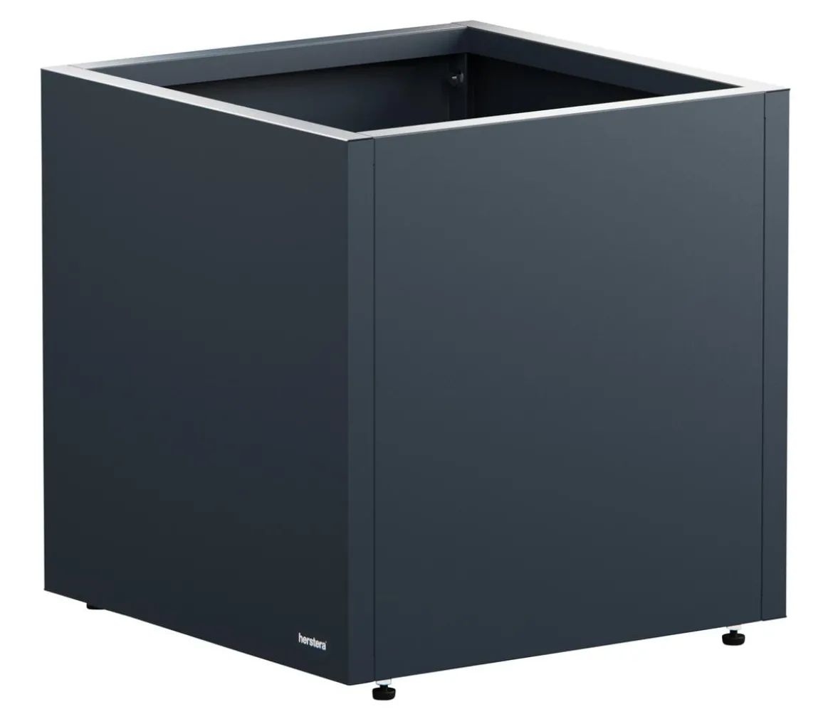 Herstera Metall-Pflanztopf Cube, quadratisch, anthrazit