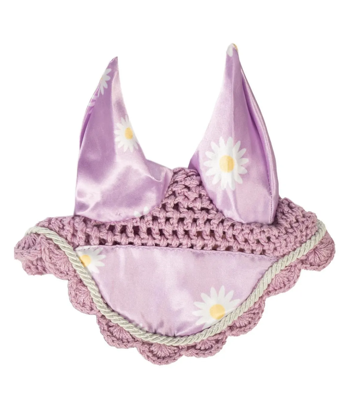 HKM KIDS Hobby Horsing Fliegenhaube mit Print, violett mit Gänseblümchen