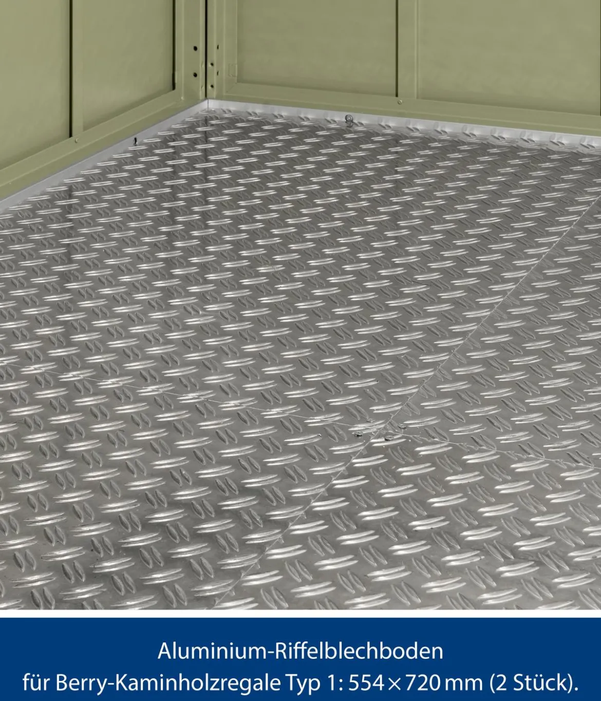Hörmann Aluminium-Riffelblechboden für Berry-Kaminholzregal