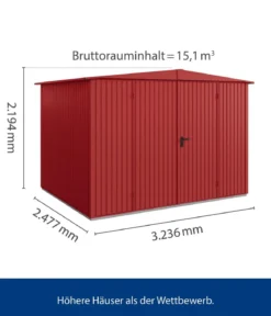 Hörmann Berry-Gerätehaus Classic-S Typ 3, ca. B323,6/H219,4/T247,7 cm