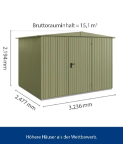 Hörmann Berry-Gerätehaus Classic-S Typ 3, ca. B323,6/H219,4/T247,7 cm