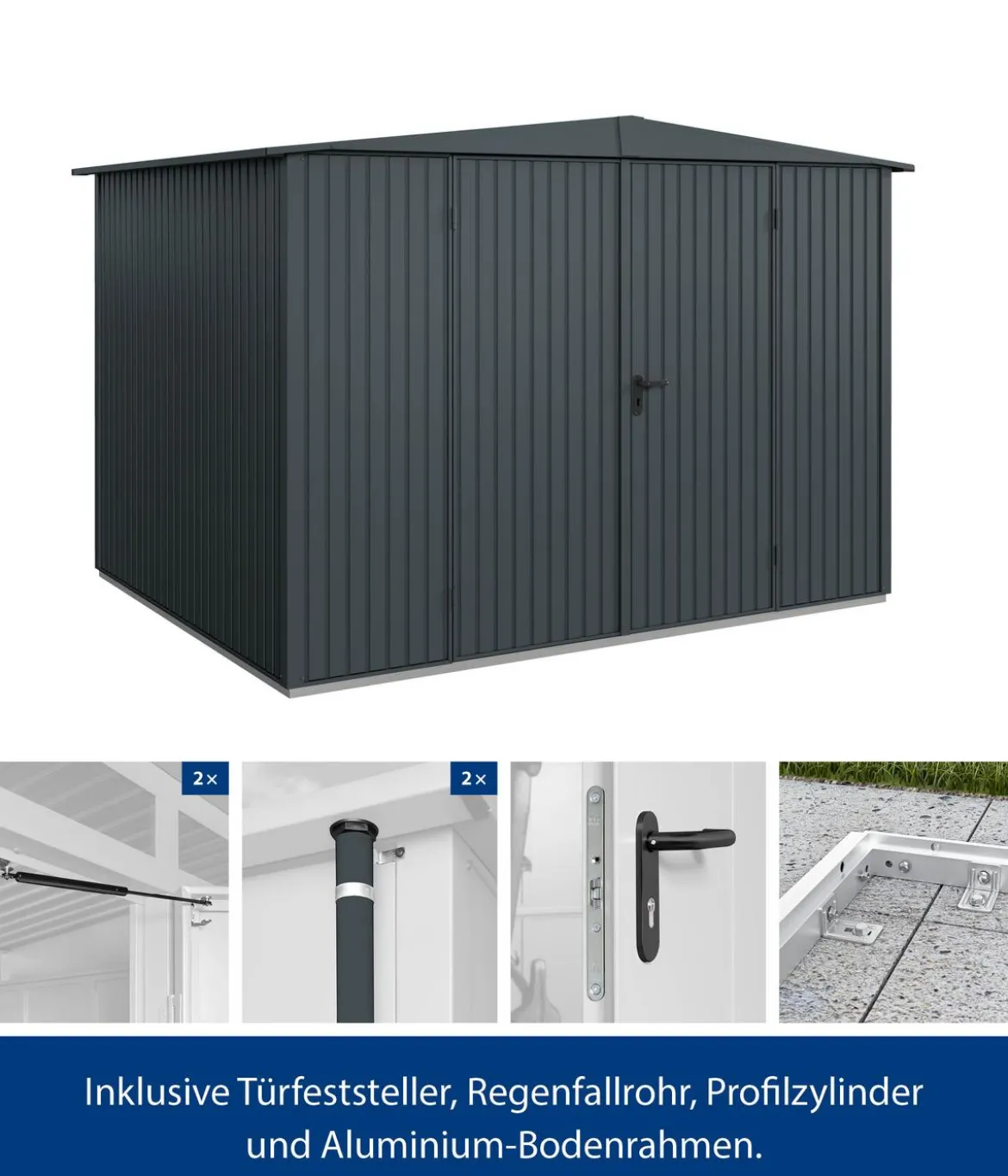 Hörmann Berry-Gerätehaus Classic-S Typ 3, ca. B323,6/H219,4/T247,7 cm