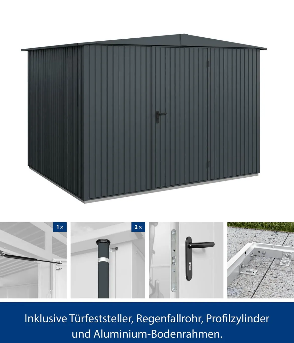 Hörmann Berry-Gerätehaus Classic-S Typ 3, ca. B323,6/H219,4/T247,7 cm