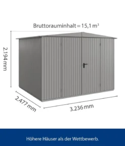 Hörmann Berry-Gerätehaus Classic-S Typ 3, ca. B323,6/H219,4/T247,7 cm