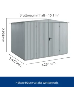 Hörmann Berry-Gerätehaus Classic-S Typ 3, ca. B323,6/H219,4/T247,7 cm