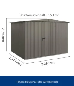 Hörmann Berry-Gerätehaus Classic-S Typ 3, ca. B323,6/H219,4/T247,7 cm