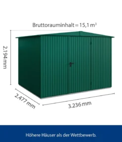 Hörmann Berry-Gerätehaus Classic-S Typ 3, ca. B323,6/H219,4/T247,7 cm