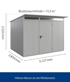 Hörmann Berry-Gerätehaus Classic-P Typ 3, ca. B312,7/H232,3/T283,4 cm