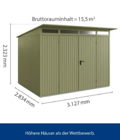Hörmann Berry-Gerätehaus Classic-P Typ 3, ca. B312,7/H232,3/T283,4 cm