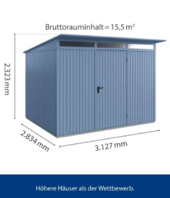 Hörmann Berry-Gerätehaus Classic-P Typ 3, ca. B312,7/H232,3/T283,4 cm