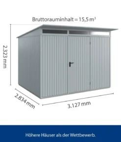 Hörmann Berry-Gerätehaus Classic-P Typ 3, ca. B312,7/H232,3/T283,4 cm