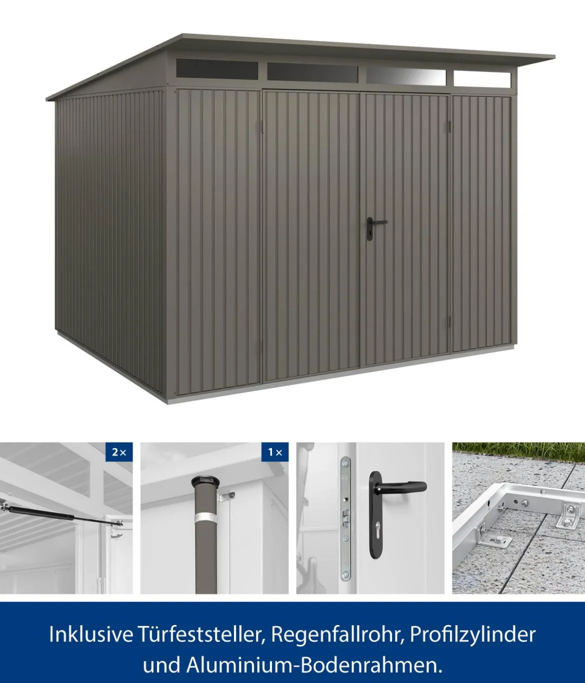 Hörmann Berry-Gerätehaus Classic-P Typ 3, ca. B312,7/H232,3/T283,4 cm