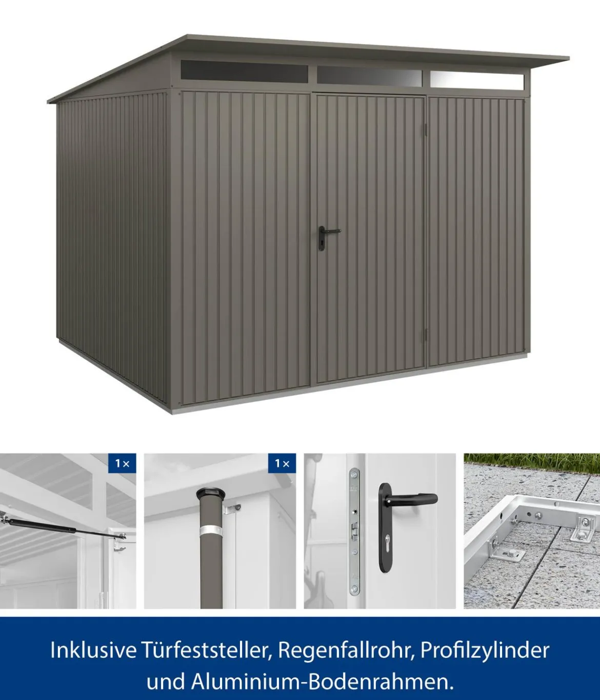 Hörmann Berry-Gerätehaus Classic-P Typ 3, ca. B312,7/H232,3/T283,4 cm