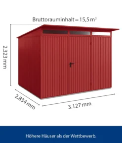 Hörmann Berry-Gerätehaus Classic-P Typ 3, ca. B312,7/H232,3/T283,4 cm