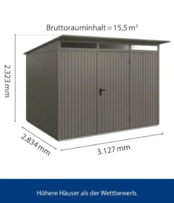 Hörmann Berry-Gerätehaus Classic-P Typ 3, ca. B312,7/H232,3/T283,4 cm