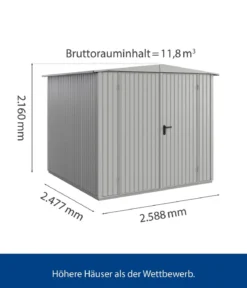 Hörmann Berry-Gerätehaus Classic-S Typ 2, ca. B258,8/H216/T247,7 cm