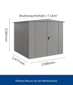 Hörmann Berry-Gerätehaus Classic-S Typ 2, ca. B258,8/H216/T247,7 cm