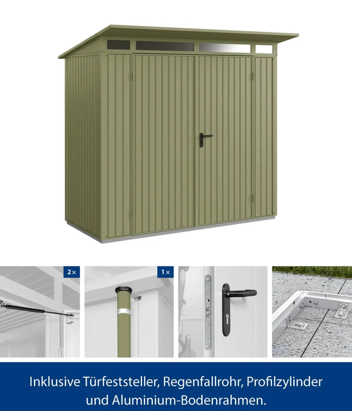 Hörmann Berry-Gerätehaus Classic-P Typ 1, ca. B247,9/H228,6/T153 cm