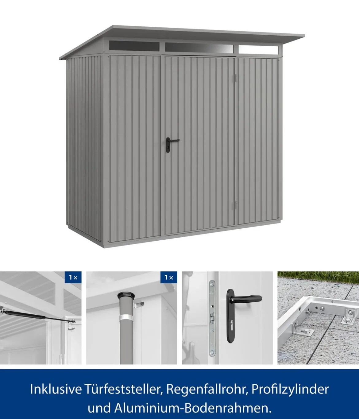 Hörmann Berry-Gerätehaus Classic-P Typ 1, ca. B247,9/H228,6/T153 cm