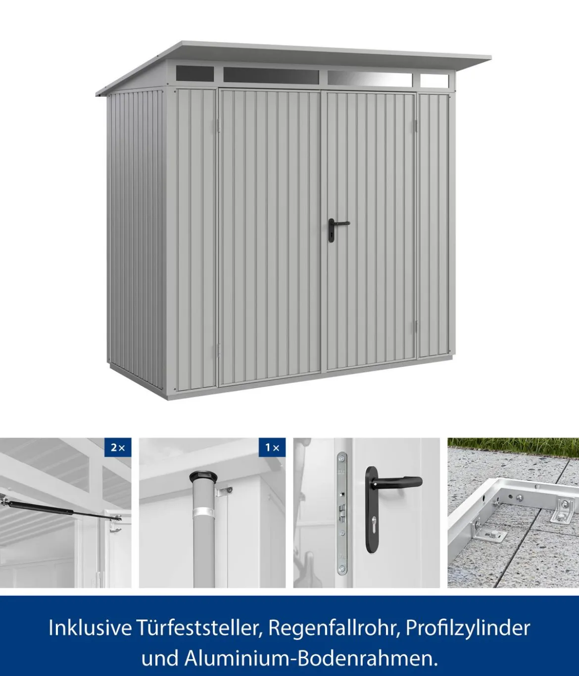Hörmann Berry-Gerätehaus Classic-P Typ 1, ca. B247,9/H228,6/T153 cm