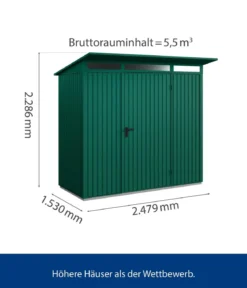 Hörmann Berry-Gerätehaus Classic-P Typ 1, ca. B247,9/H228,6/T153 cm