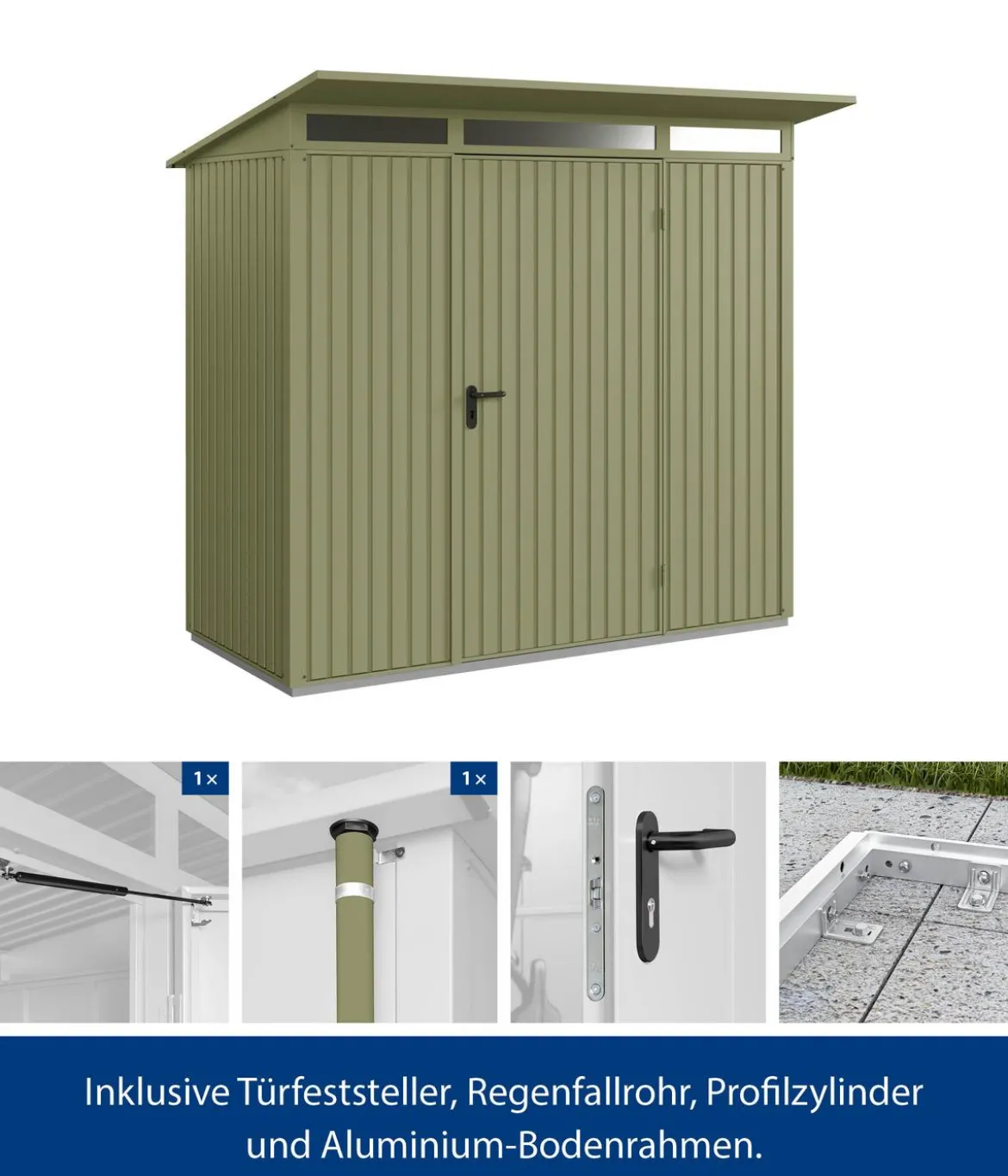 Hörmann Berry-Gerätehaus Classic-P Typ 1, ca. B247,9/H228,6/T153 cm