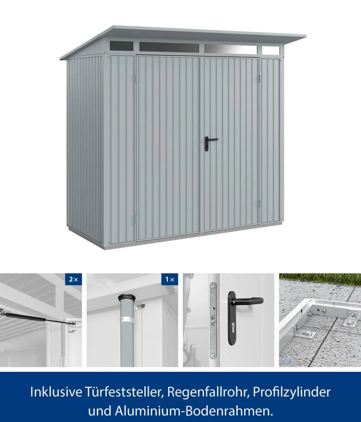 Hörmann Berry-Gerätehaus Classic-P Typ 1, ca. B247,9/H228,6/T153 cm