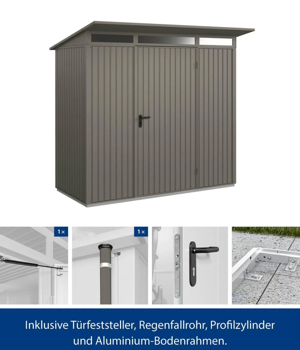 Hörmann Berry-Gerätehaus Classic-P Typ 1, ca. B247,9/H228,6/T153 cm