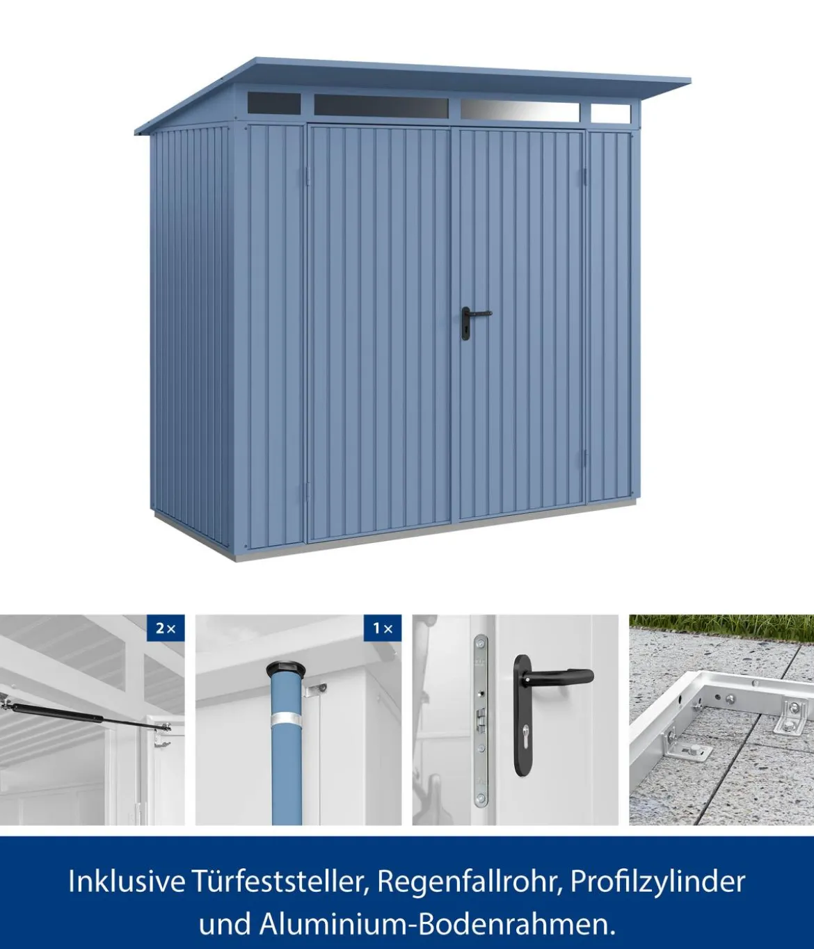 Hörmann Berry-Gerätehaus Classic-P Typ 1, ca. B247,9/H228,6/T153 cm