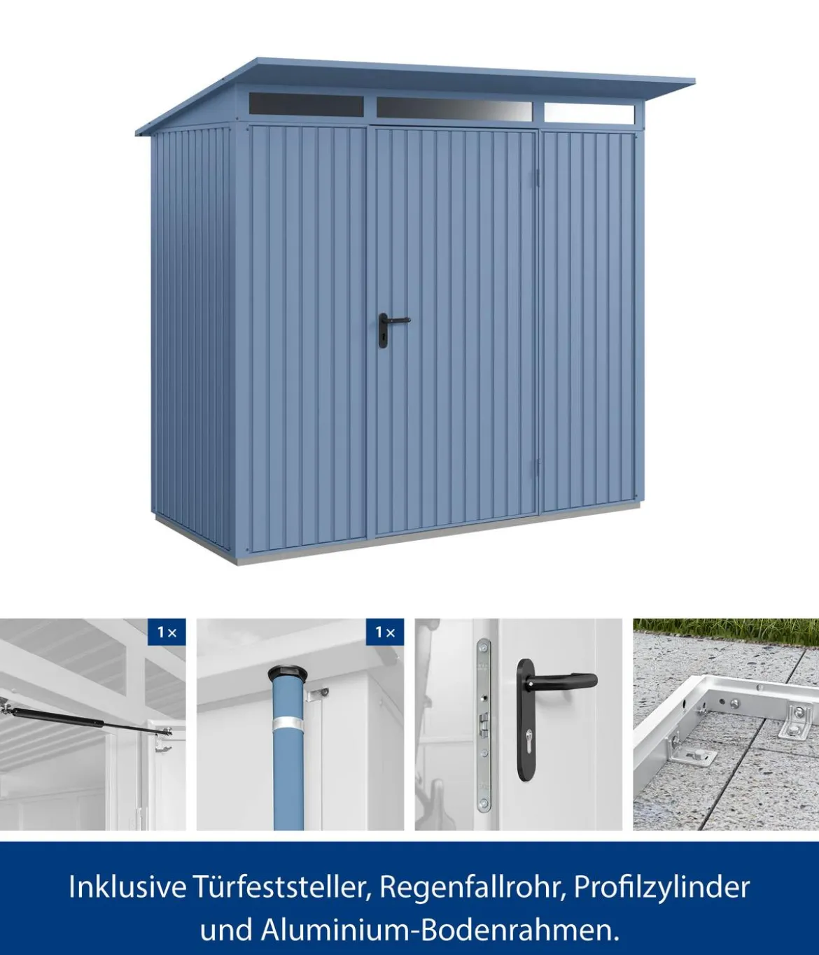 Hörmann Berry-Gerätehaus Classic-P Typ 1, ca. B247,9/H228,6/T153 cm