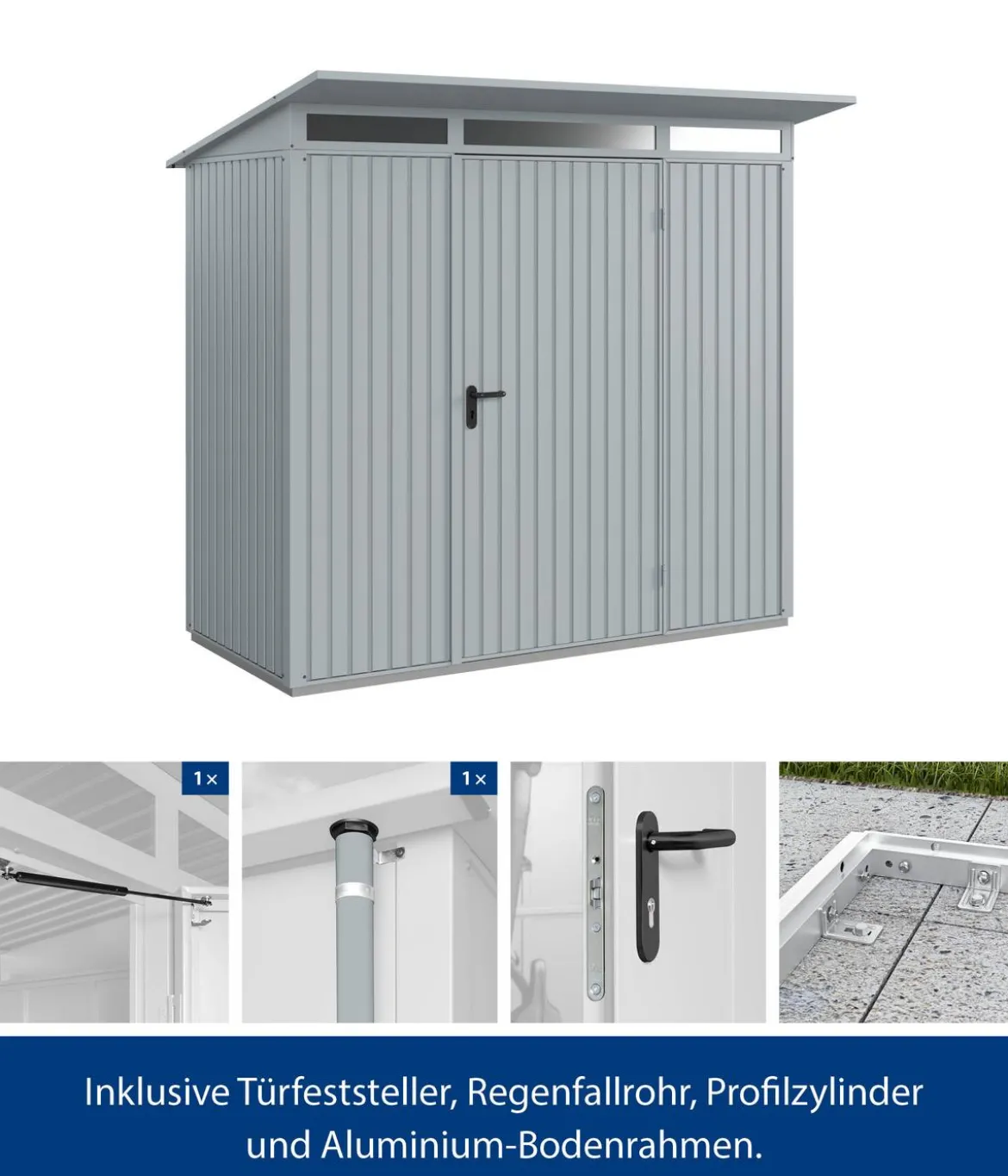Hörmann Berry-Gerätehaus Classic-P Typ 1, ca. B247,9/H228,6/T153 cm