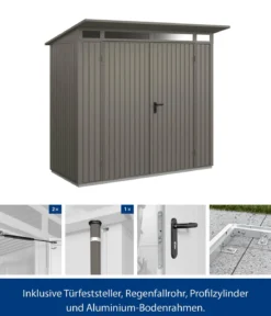 Hörmann Berry-Gerätehaus Classic-P Typ 1, ca. B247,9/H228,6/T153 cm