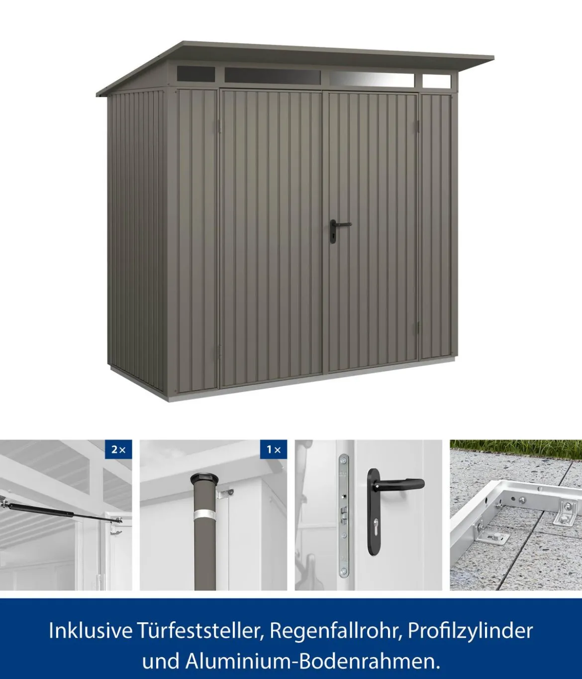 Hörmann Berry-Gerätehaus Classic-P Typ 1, ca. B247,9/H228,6/T153 cm
