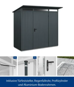 Hörmann Berry-Gerätehaus Classic-P Typ 1, ca. B247,9/H228,6/T153 cm