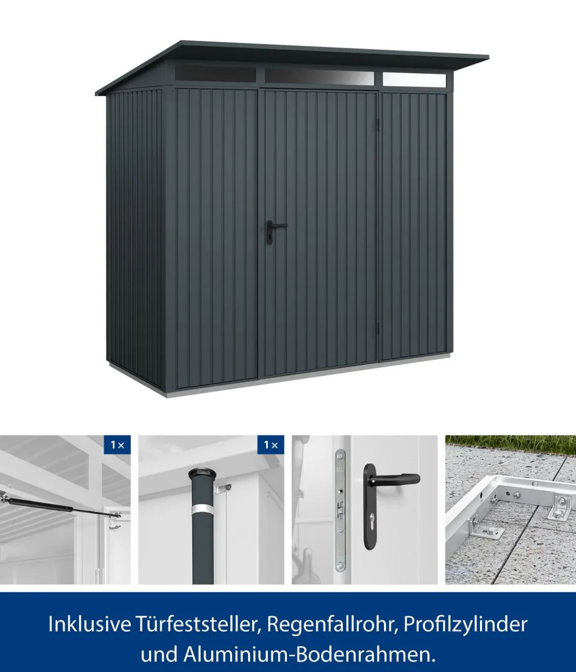Hörmann Berry-Gerätehaus Classic-P Typ 1, ca. B247,9/H228,6/T153 cm
