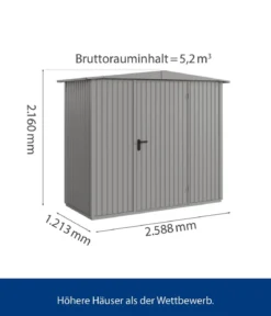 Hörmann Berry-Gerätehaus Classic-S Typ 1, ca. B258,8/H216/T121,3 cm