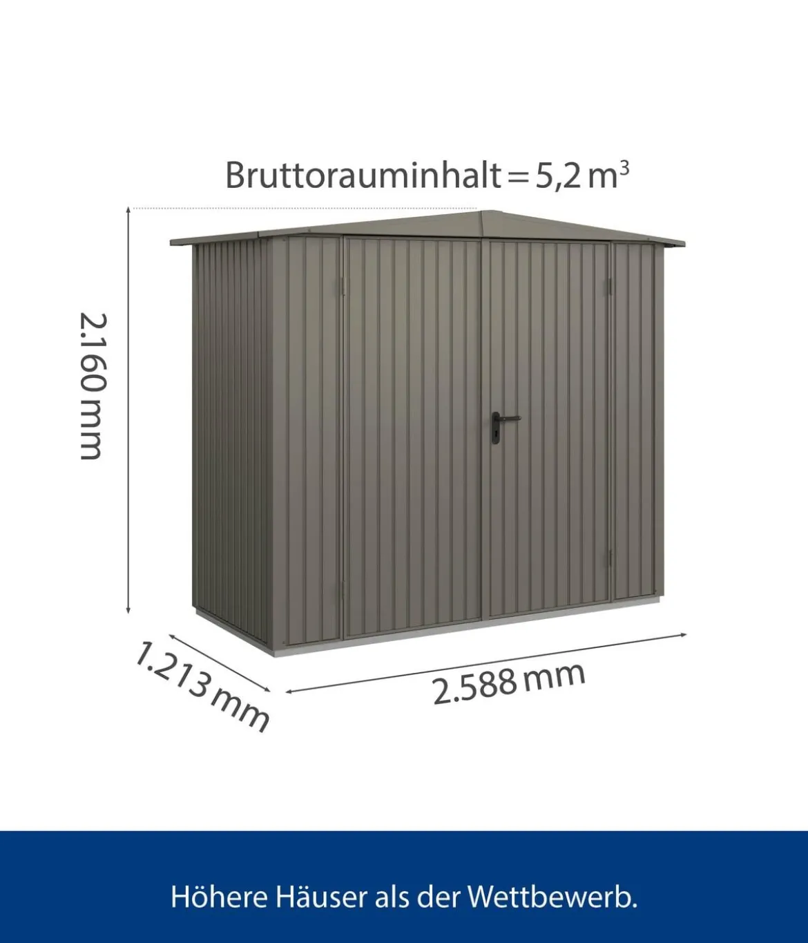 Hörmann Berry-Gerätehaus Classic-S Typ 1, ca. B258,8/H216/T121,3 cm