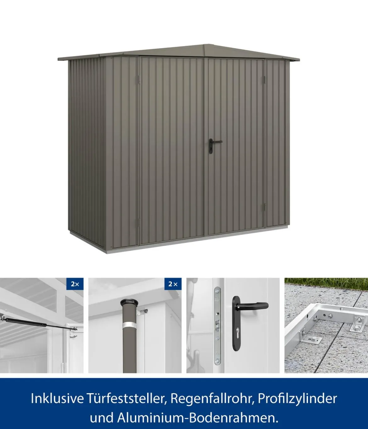 Hörmann Berry-Gerätehaus Classic-S Typ 1, ca. B258,8/H216/T121,3 cm