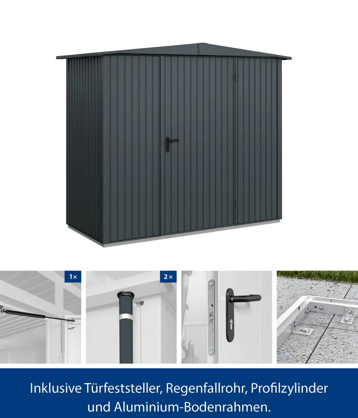 Hörmann Berry-Gerätehaus Classic-S Typ 1, ca. B258,8/H216/T121,3 cm